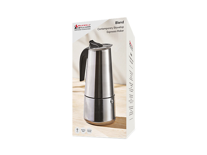 Blend Contemporary Stovetop Espresso Maker 9cup Gift Boxed