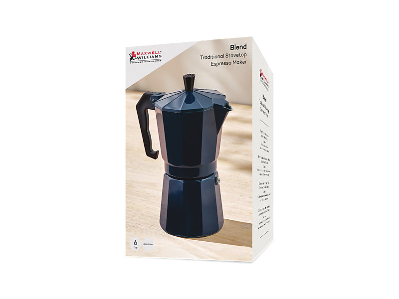 Blend Traditional Stovetop Espresso Maker 6cup Gift Boxed