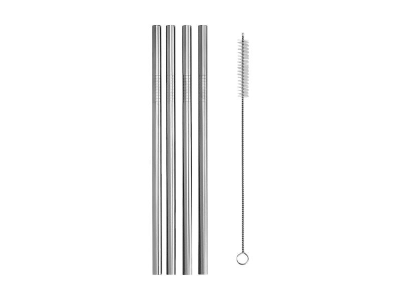 Cocktail & Co Reusable Smoothie Straw Set of 4 With Brush Stainless Steel Gift Boxed