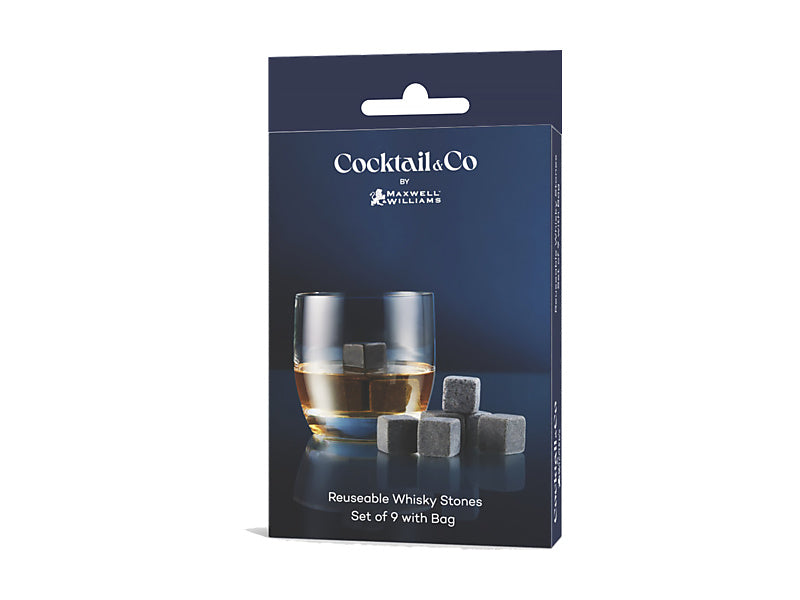 Cocktail & Co Reusable Whisky Stone Set of 9 Charcoal