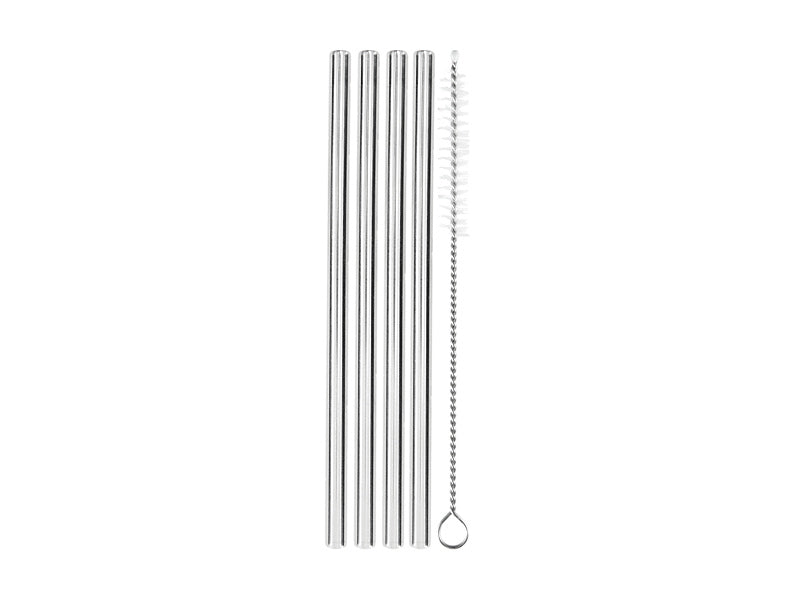 Cocktail & Co Reusable Cocktail Straw With Brush Set of 4