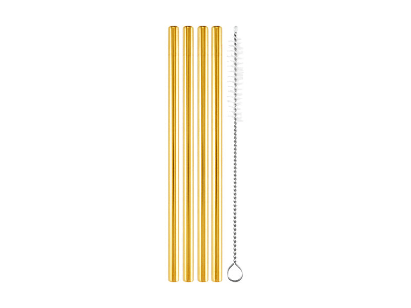 Cocktail & Co Reusable Cocktail Straw With Brush Set of 4