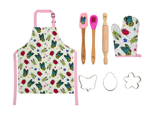 Pete Cromer Garden Party Kids Apron & Cookie Set 8pc Gift Boxed