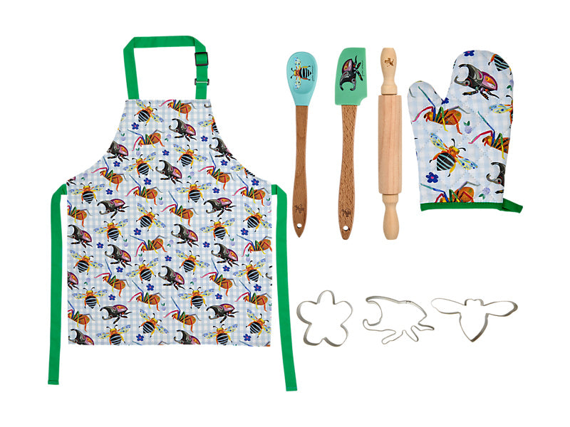 Pete Cromer Garden Party Kids Apron & Cookie Set 8pc Gift Boxed