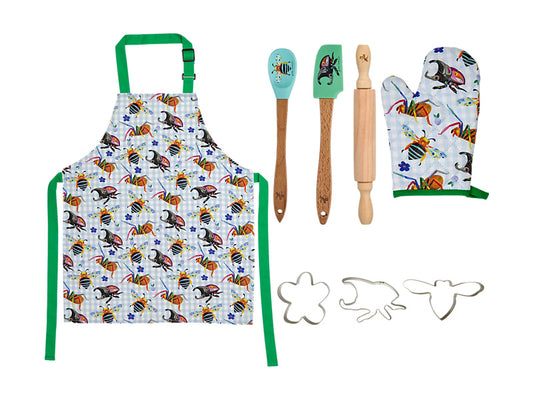 Pete Cromer Garden Party Kids Apron & Cookie Set 8pc Gift Boxed