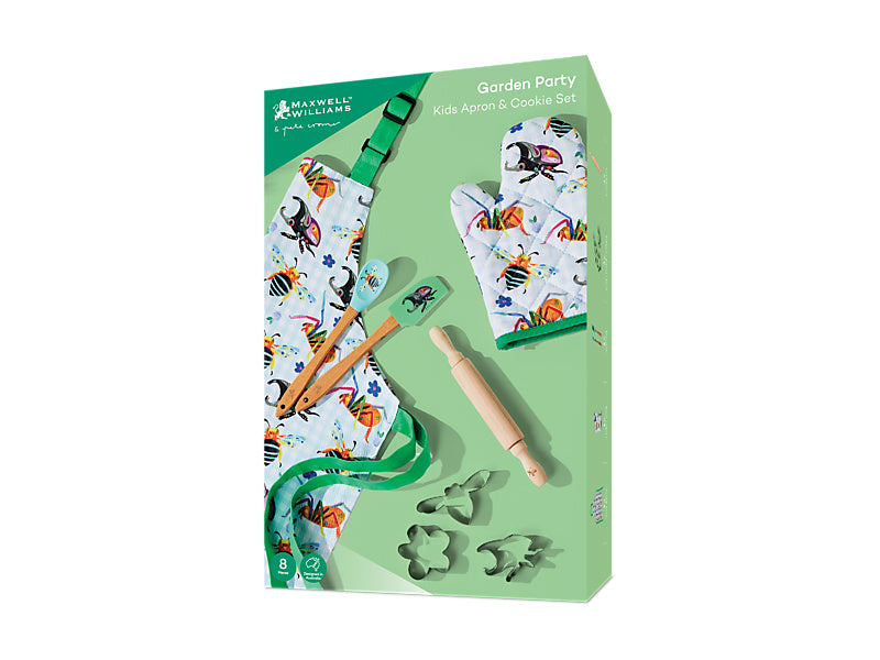 Pete Cromer Garden Party Kids Apron & Cookie Set 8pc Gift Boxed
