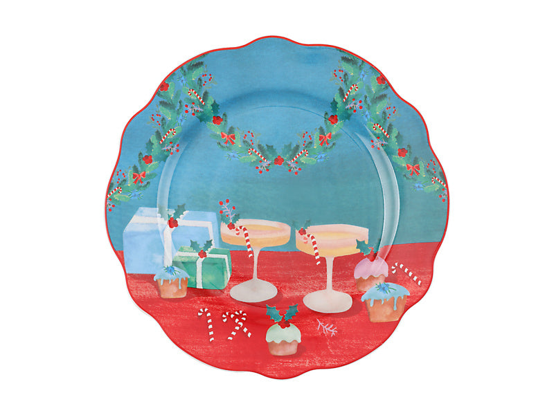 Christmasville Plate Christmas Cocktails Gift Boxed