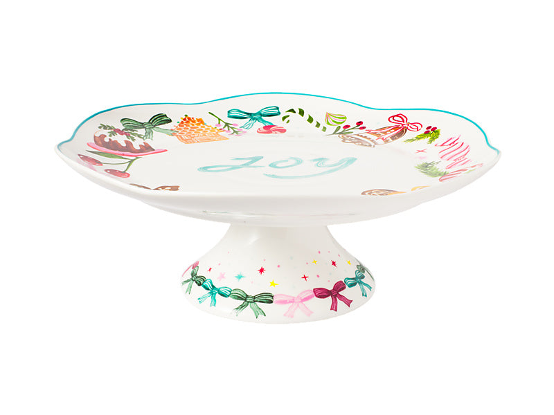 Fa la la Footed Cake Stand Gift Boxed