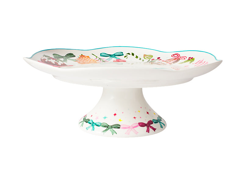 Fa la la Footed Cake Stand Gift Boxed