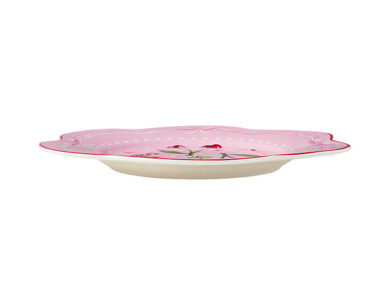 Fa la la Scallop Rim Plate Pink Gift Boxed