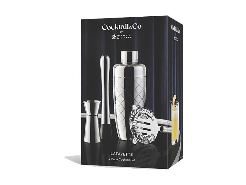 Cocktail & Co Lafayette Cocktail Set 4pc Gift Boxed