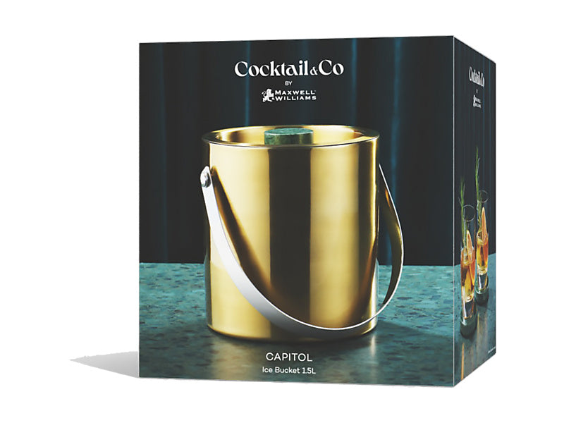 Cocktail & Co Capitol Ice Bucket / Green Marble Gift Boxed