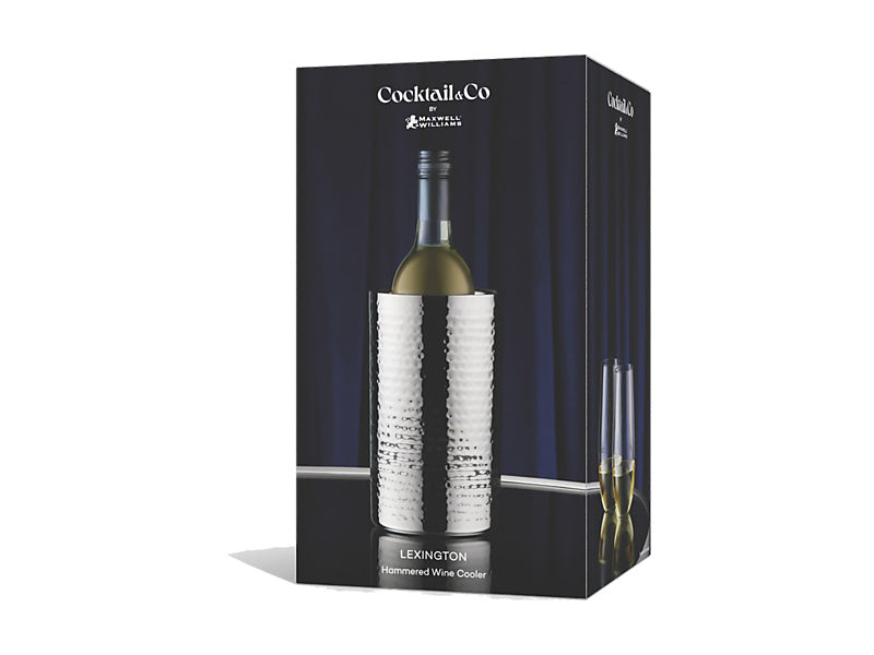 Cocktail & Co Lexington Hammered Wine Cooler Silver Gift Boxed