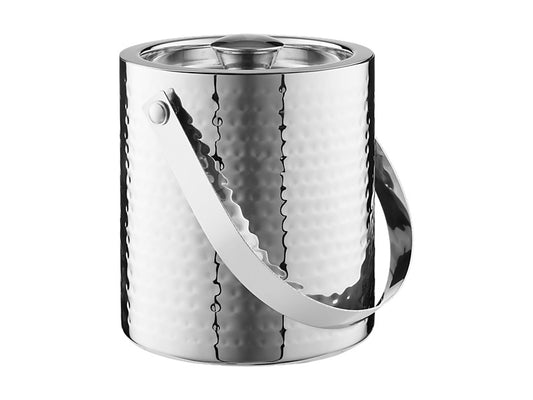 Cocktail & Co Lexington Hammered Ice Bucket Silver Gift Boxed