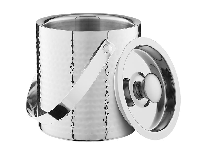 Cocktail & Co Lexington Hammered Ice Bucket Silver Gift Boxed