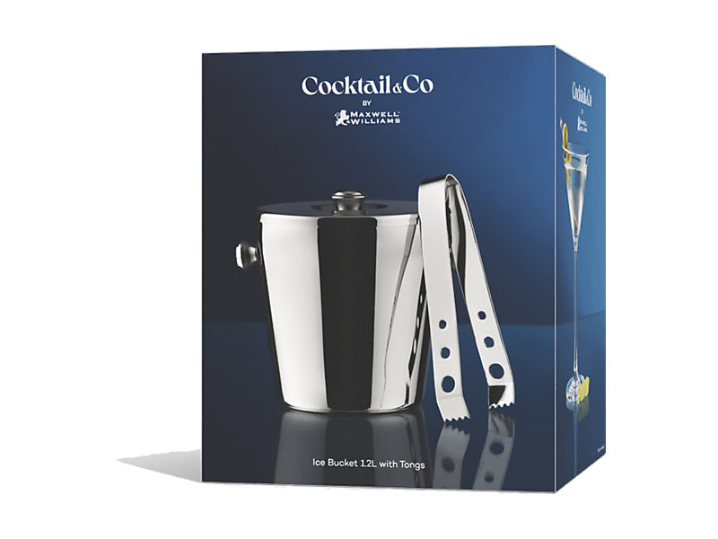 Cocktail & Co Ice Bucket With Lid & Tongs Gift Boxed