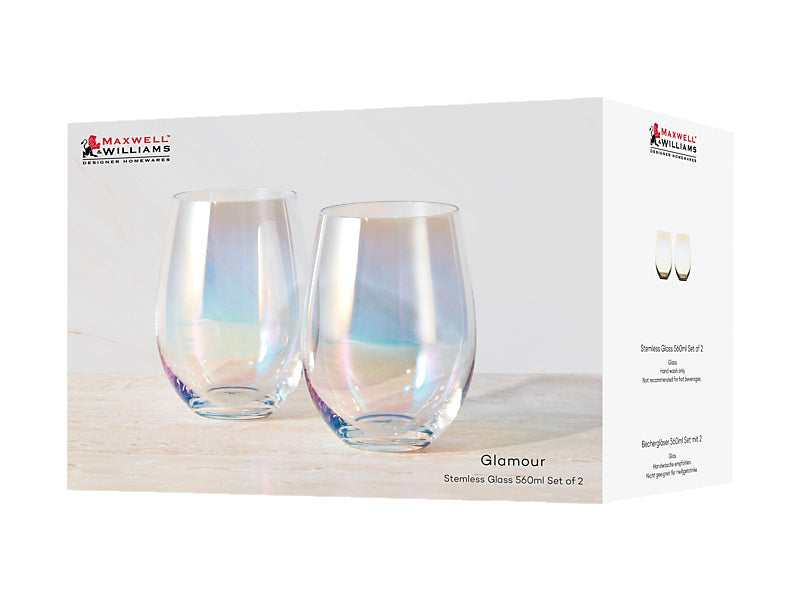 Glamour Stemless Glass Set of 2 Gift Boxed