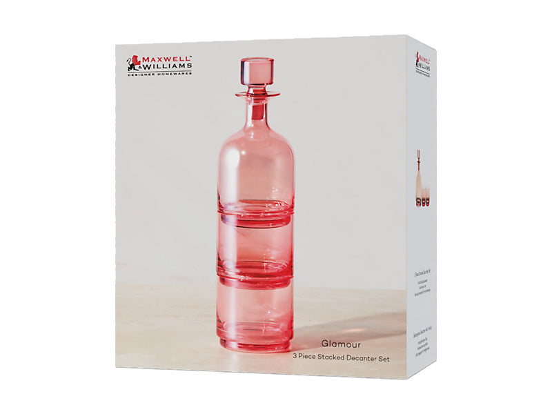 Glamour Stacked Decanter Set 3pc Gift Boxed