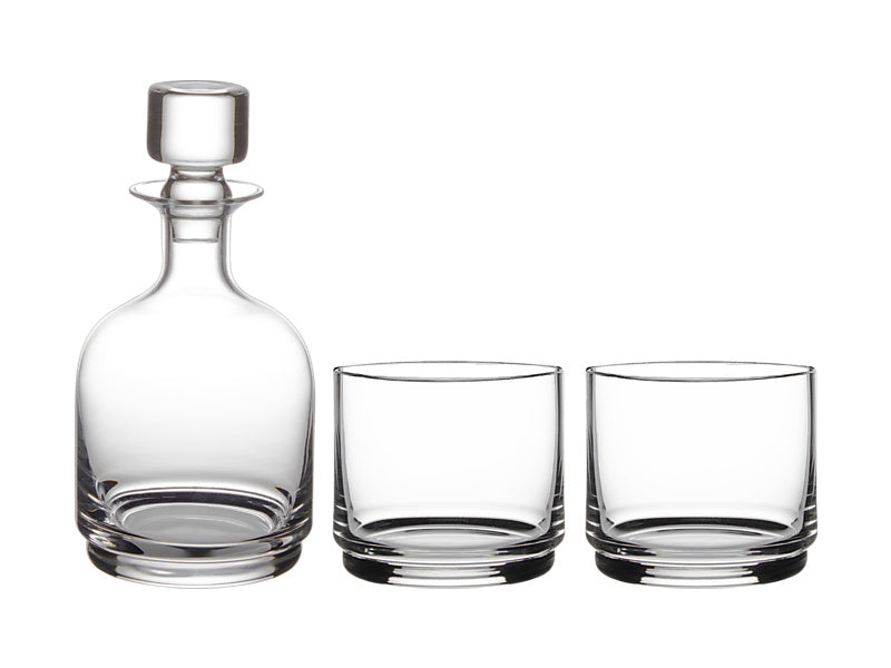 Diamante Stacked Decanter Set 3pc Gift Boxed