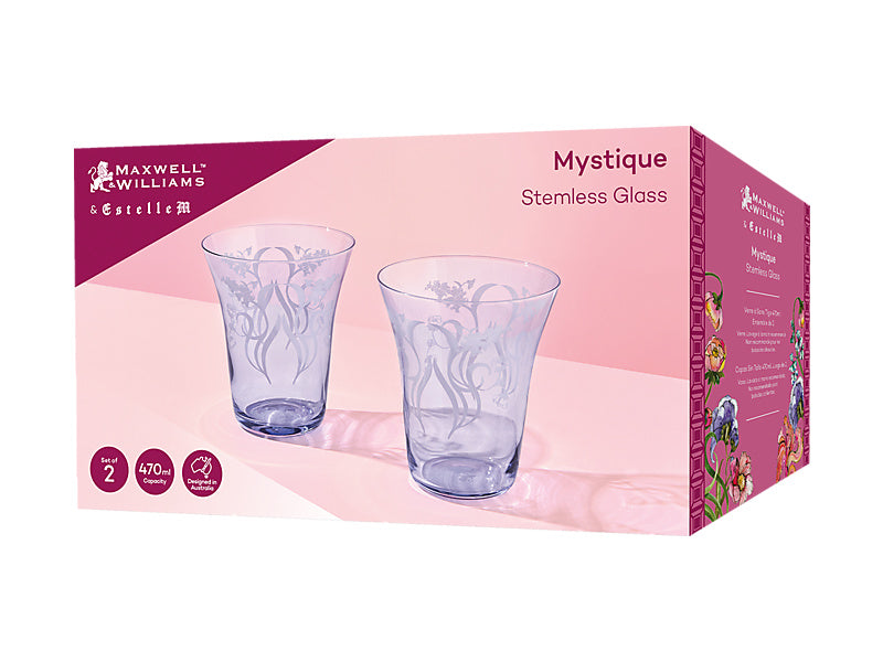 Estelle Michaelides Mystique Stemless Glass Set of 2 Gift Boxed
