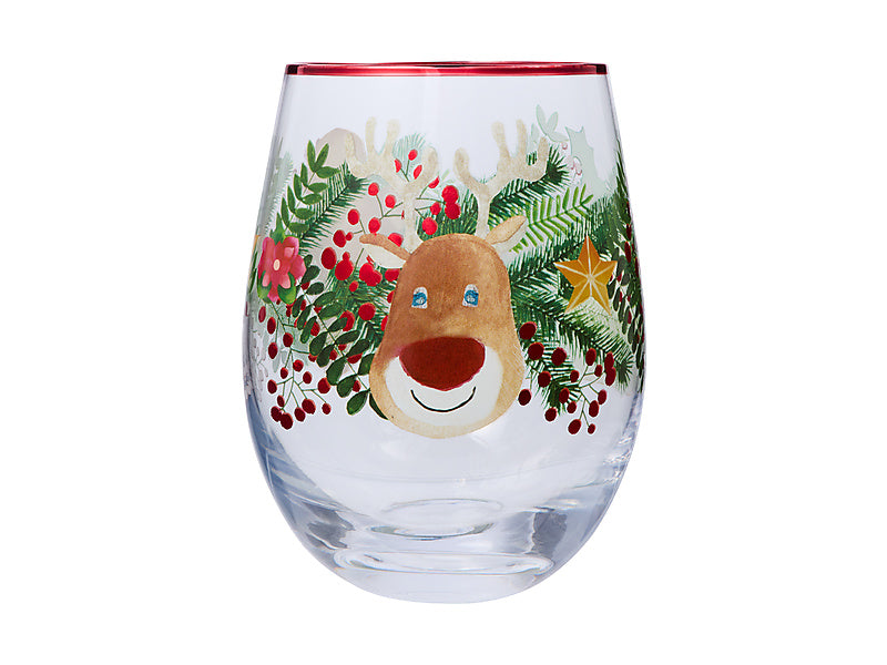 Tis The Season Stemless Glass Set of 2 Assorted Gift Boxed