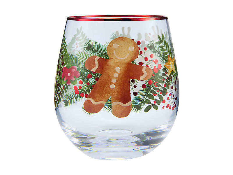 Tis The Season Stemless Glass Set of 2 Assorted Gift Boxed