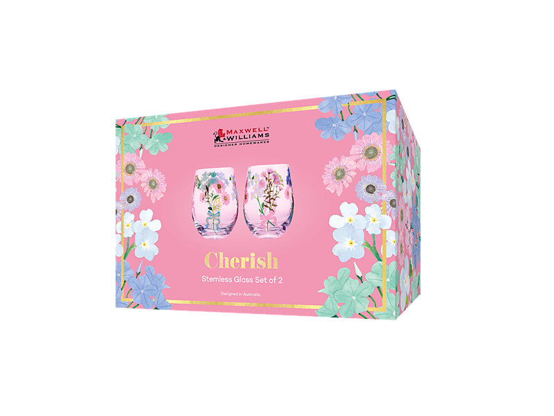 Cherish Stemless Glass Set of 2 Gift Boxed