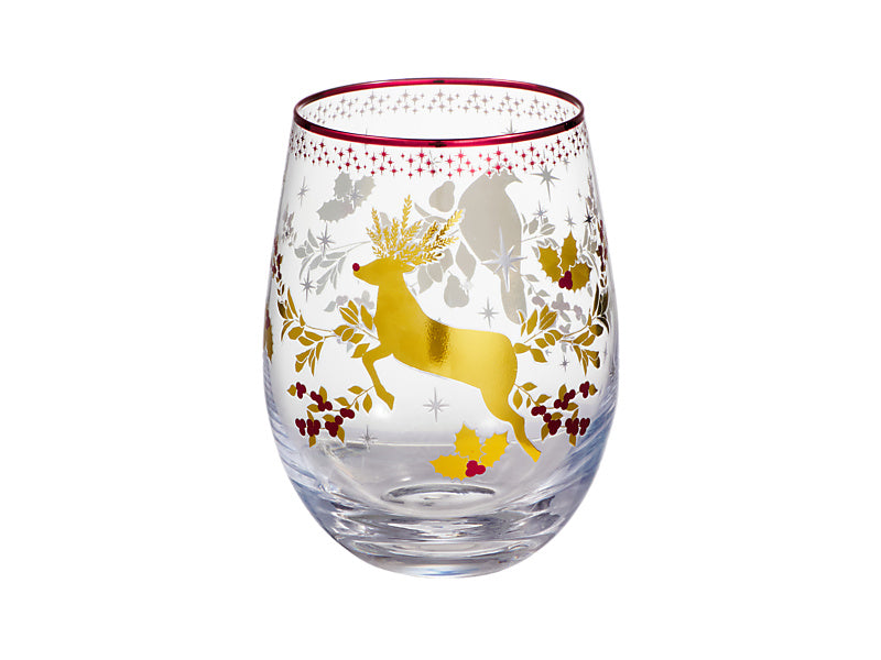 White Christmas 2026 Stemless Glass Set of 2 Assorted Gift Boxed