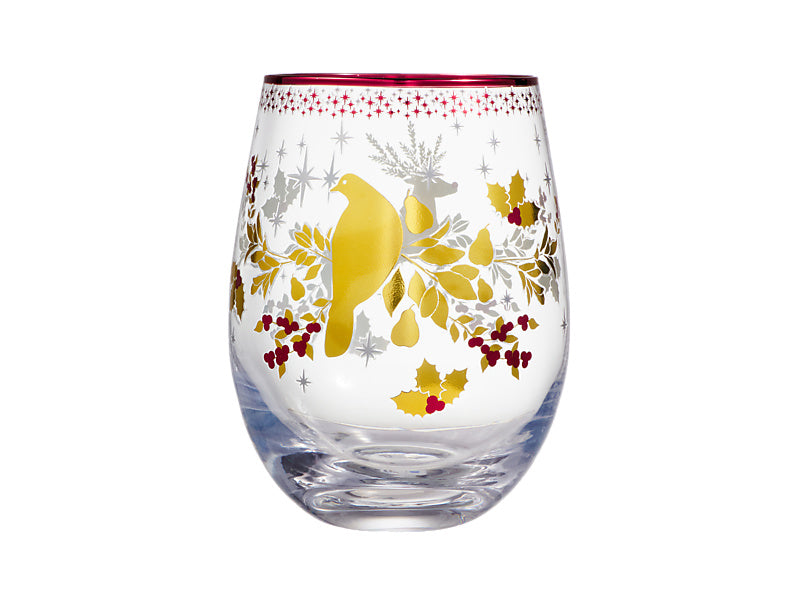 White Christmas 2026 Stemless Glass Set of 2 Assorted Gift Boxed