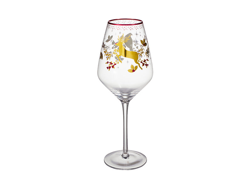White Christmas 2026 Wine Glass Set of 2 Assorted Gift Boxed