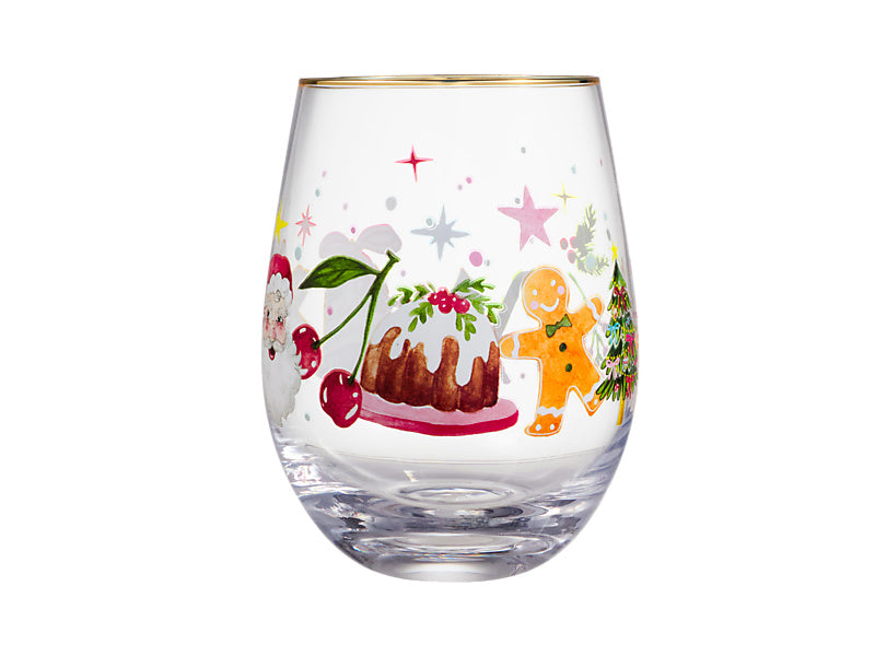 Fa la la Stemless Glass Set of 2 Gift Boxed