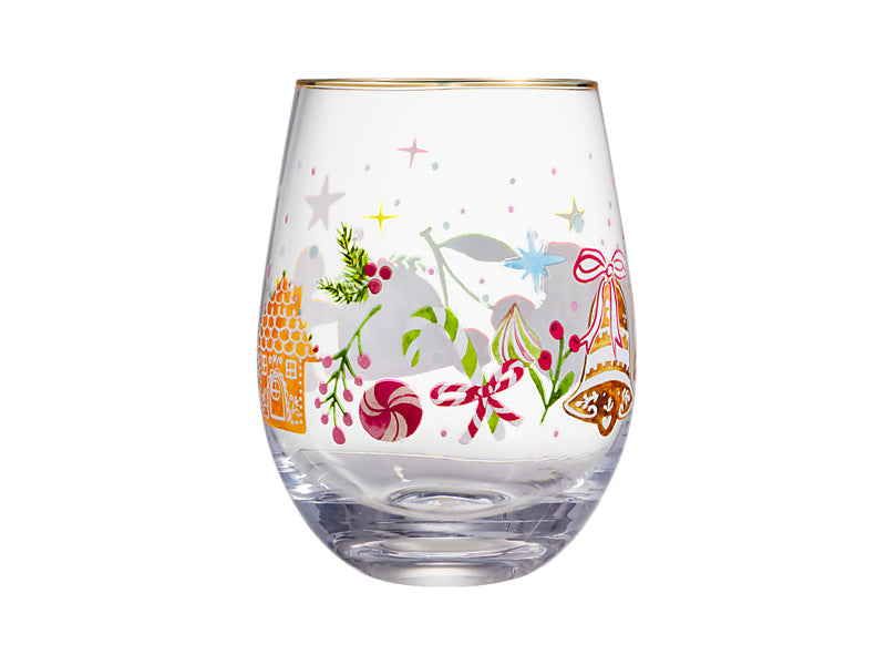 Fa la la Stemless Glass Set of 2 Gift Boxed