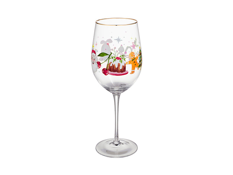 Fa la la Wine Glass Set of 2 Gift Boxed