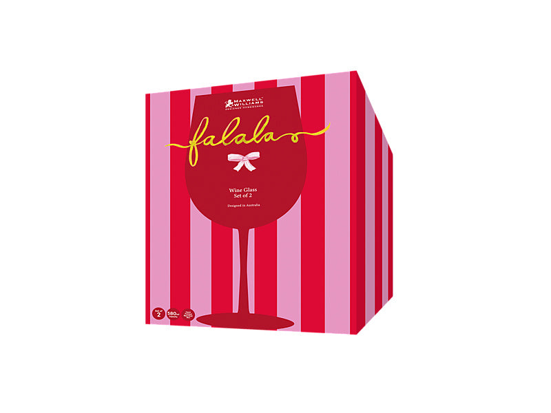 Fa la la Wine Glass Set of 2 Gift Boxed