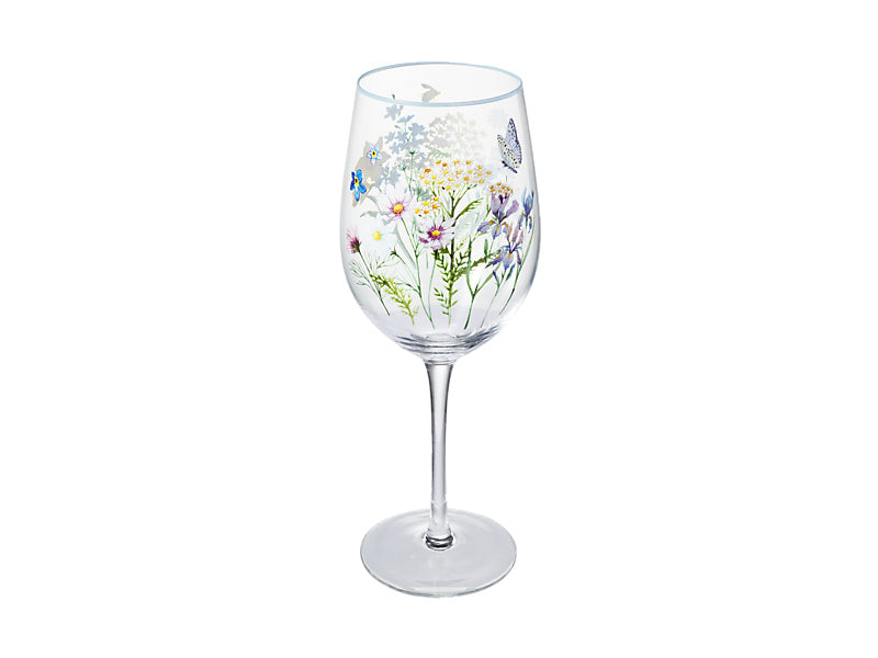 Fluttering Meadow Wine Glass Set of 2 Gift Boxed