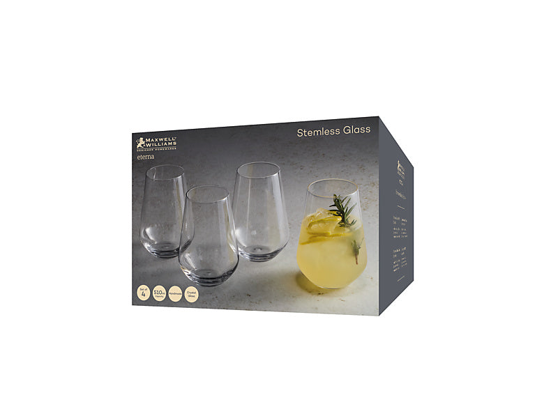 Eterna Stemless Glass Set of 4 Gift Boxed