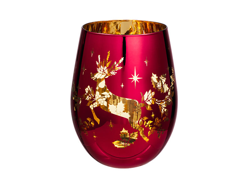 White Christmas 2026 Stemless Glass Set of 2 Assorted Metallic Gift Boxed