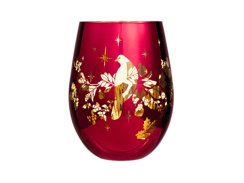 White Christmas 2026 Stemless Glass Set of 2 Assorted Metallic Gift Boxed