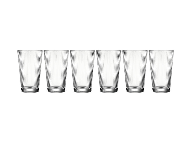 Deco Rib Highball Glass Set of 6 Gift Boxed