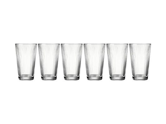 Deco Rib Highball Glass Set of 6 Gift Boxed