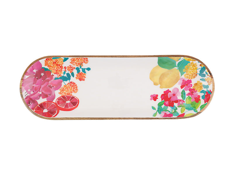 Capri Oblong Tray Wood Enamel Finish