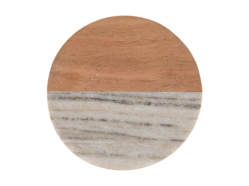Coaster Collective Round Marble & Acacia Coaster