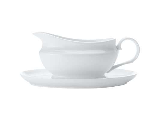 White Basics Gravy Boat & Saucer 550ML Gift Boxed