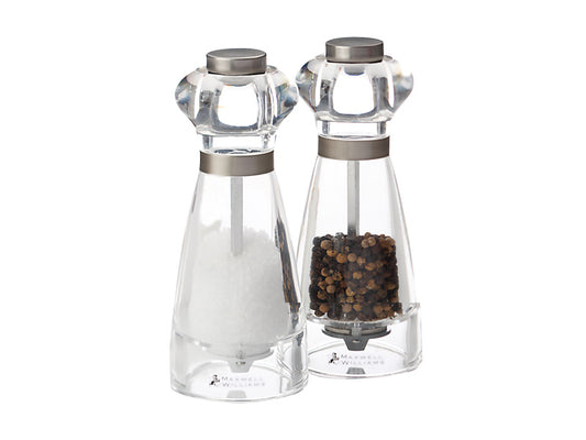 Dynasty Acrylic Salt & Pepper Mill Set 16cm Gift Boxed