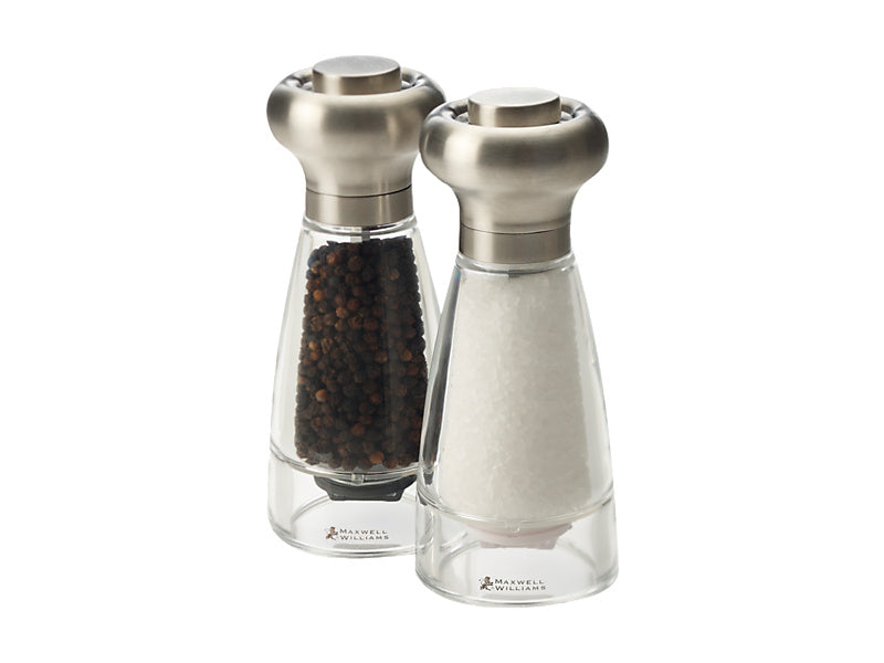 Dynasty Stainless Steel Salt & Pepper Mill Set 16cm Gift Boxed