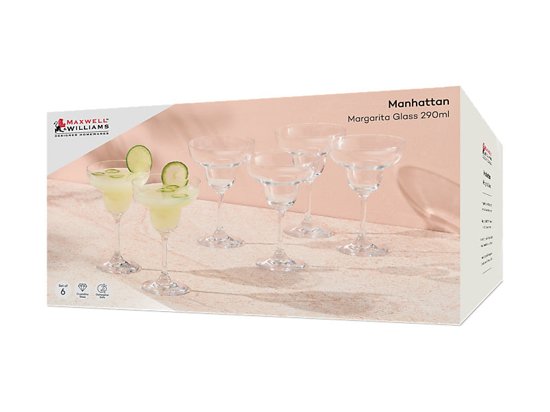 Manhattan Margarita Glass Set of 6 Gift Boxed