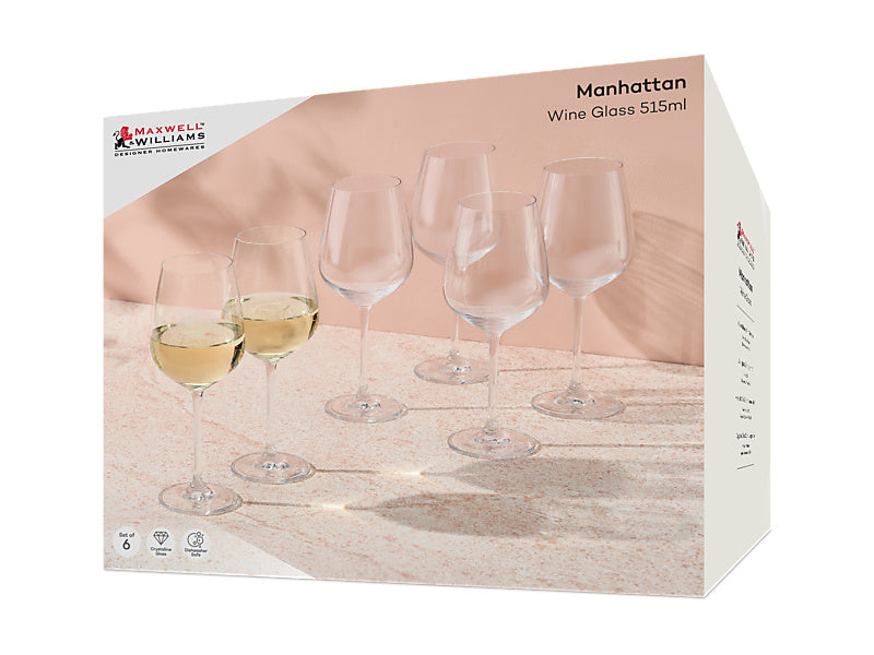 Manhattan Wine Glass Set of 6 Gift Boxed