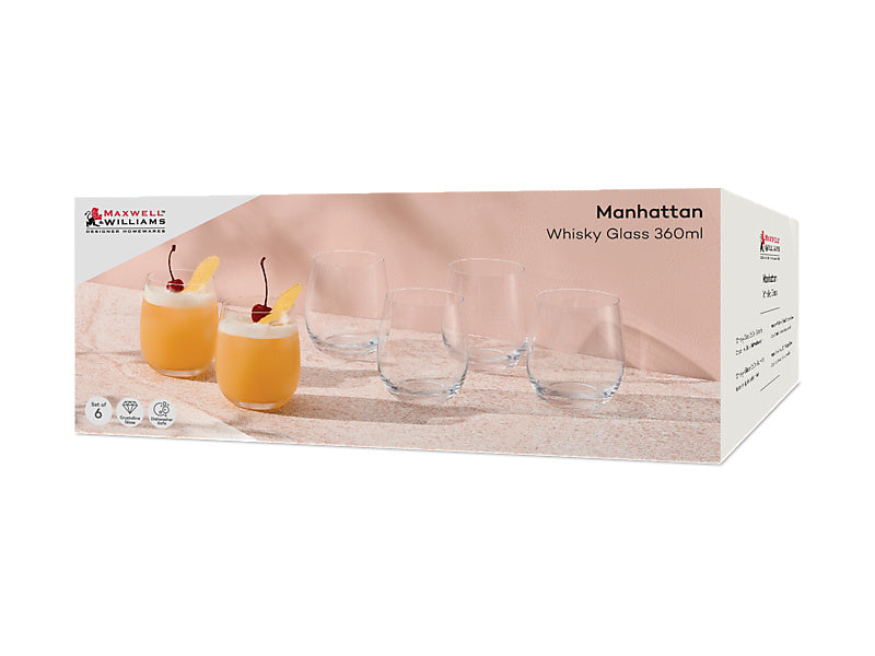 Manhattan Whisky Glass Set of 6 Gift Boxed