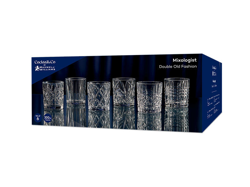 Cocktail & Co Mixologist Double Old Fashion Set of 6 Gift Boxed
