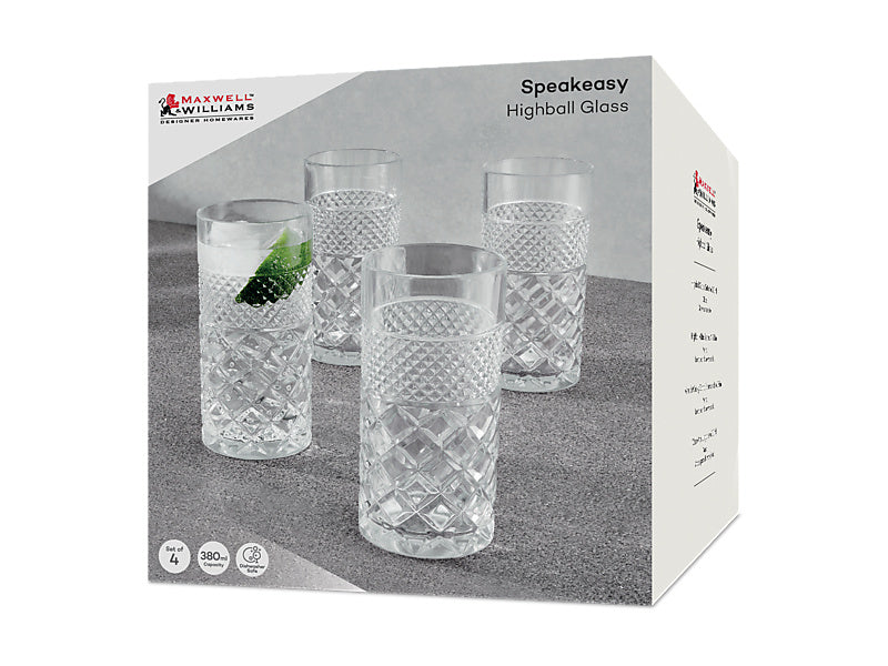 Speakeasy Highball Glass Set of 4 Gift Boxed